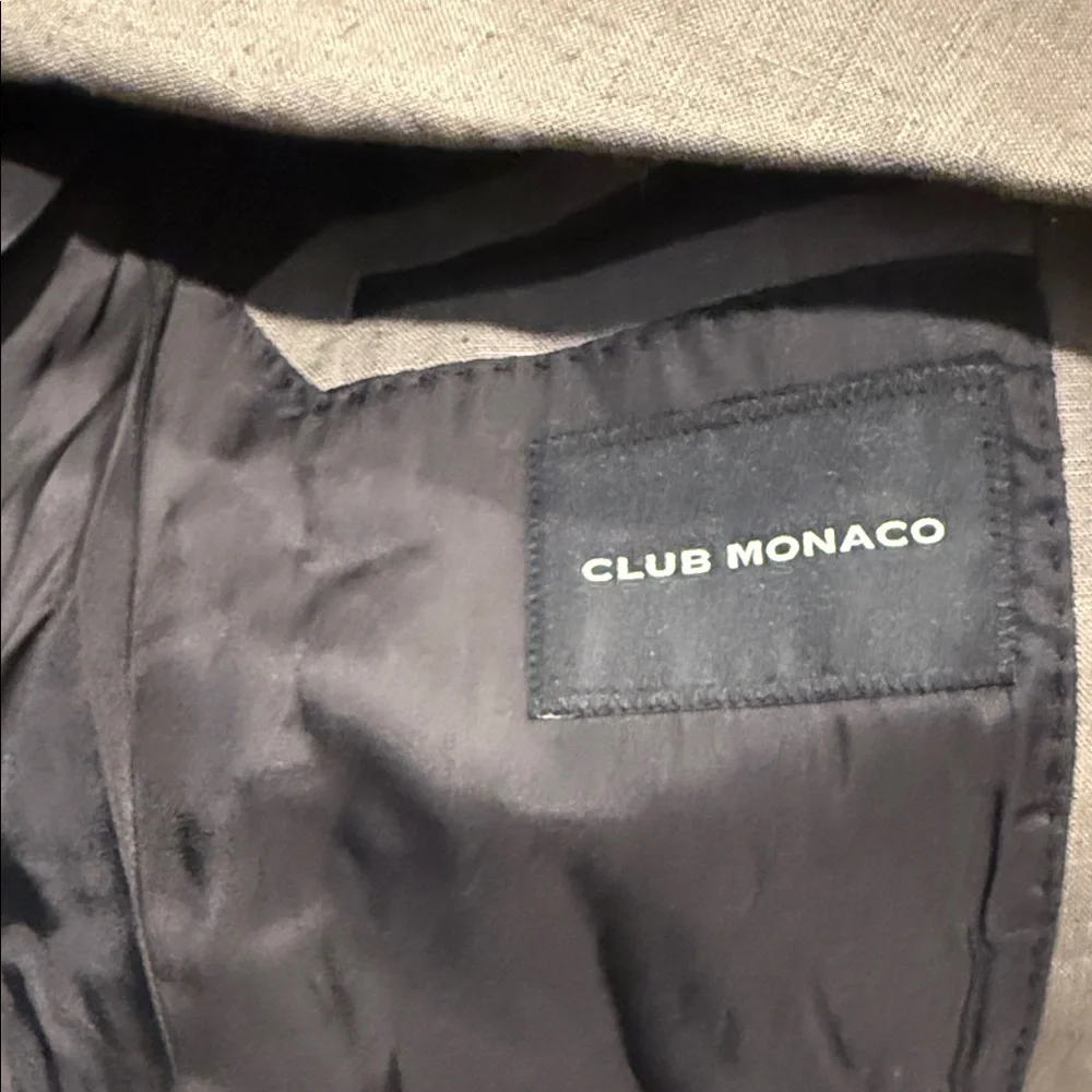 Club Monaco Men's Irish Linen Blazer Olive Green Resort Wear Size 40 NWT